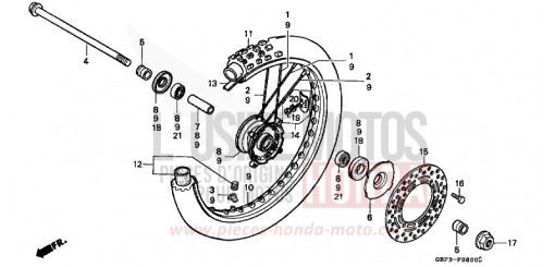 ROUE AVANT CR80RBX de 1999